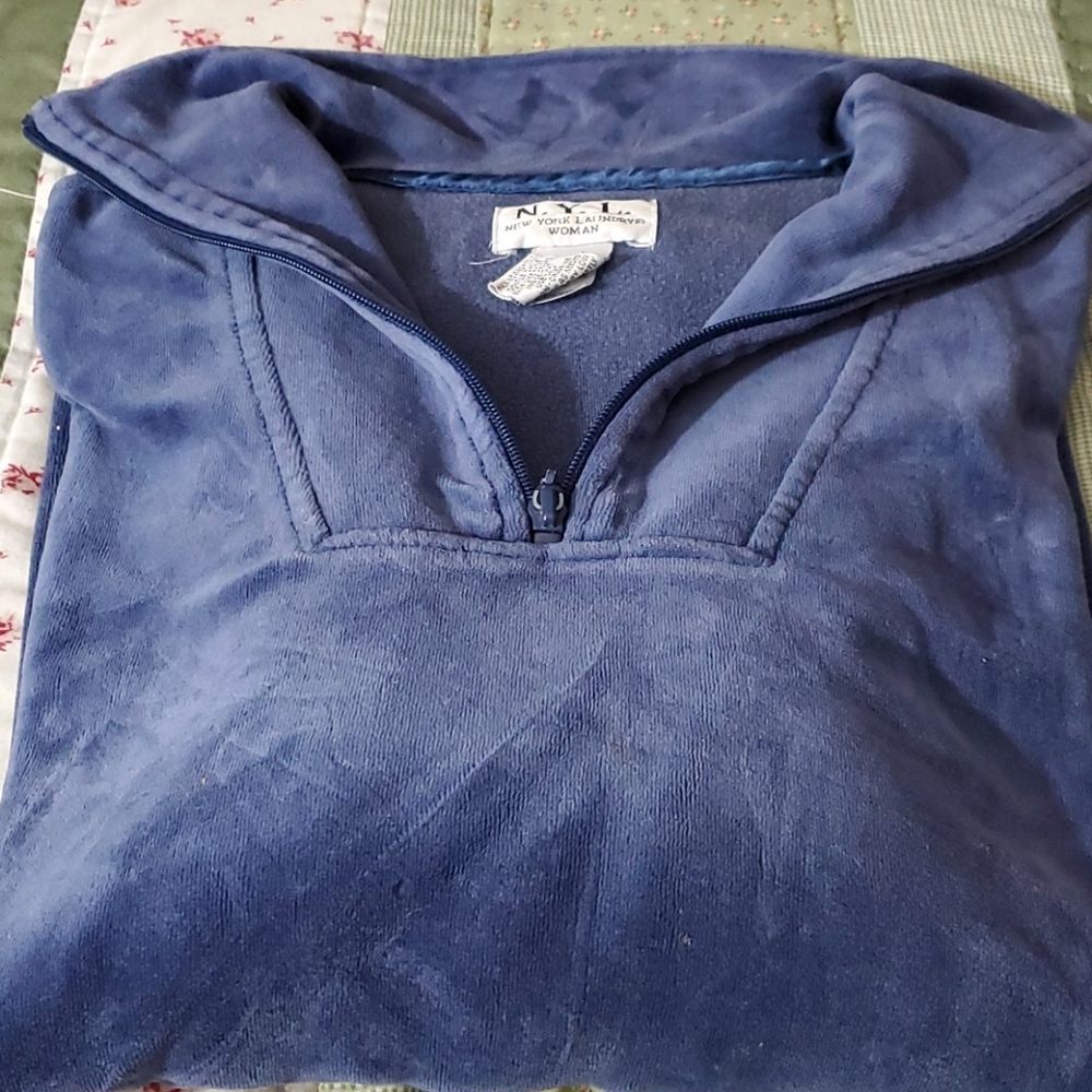 Blue Pullover with 3/4 zipper